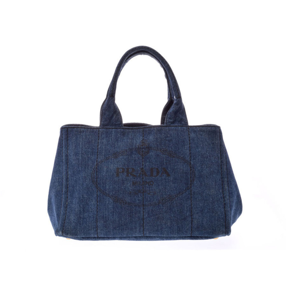 Prada Canapa Tote Bag Blue Denim